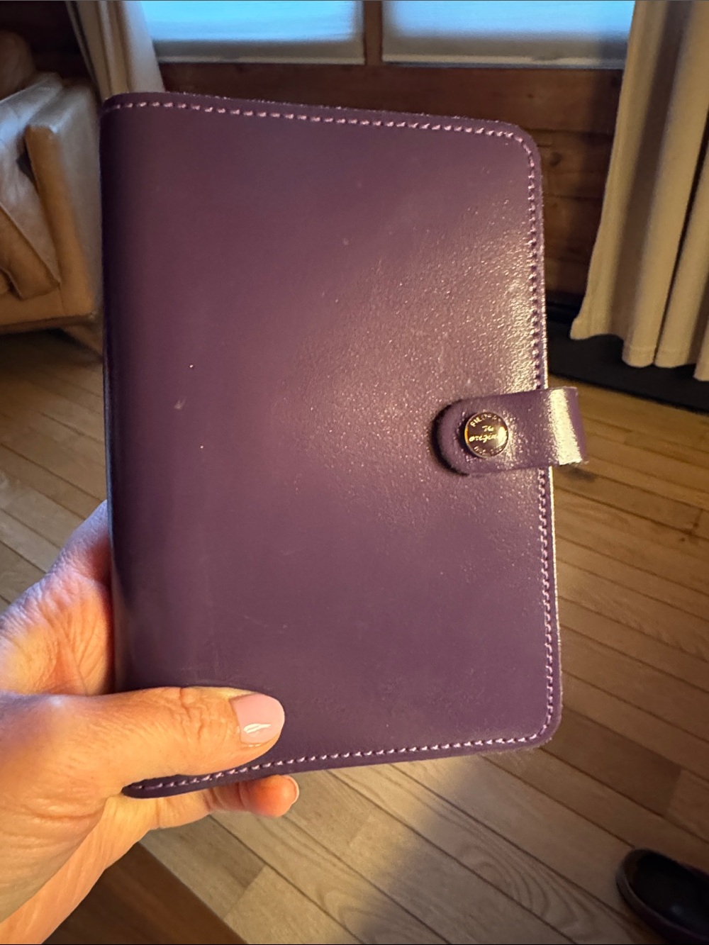 Filofax Purple Original Leather Organizer with Snap Closure-Personal Size